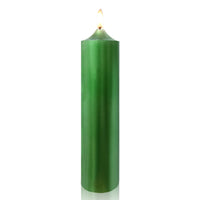 8 Inch Metallic Green Pillar Candles 1pcs Pack