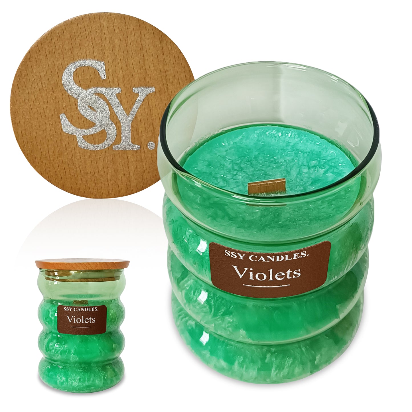 High Quality Jar Candle Green Scented Candles Violets