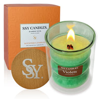 Velas aromáticas SSY El regalo ideal Velas aromáticas Violetas Velas aromáticas a la venta Velas aromáticas en frasco de vidrio coloreado a granel