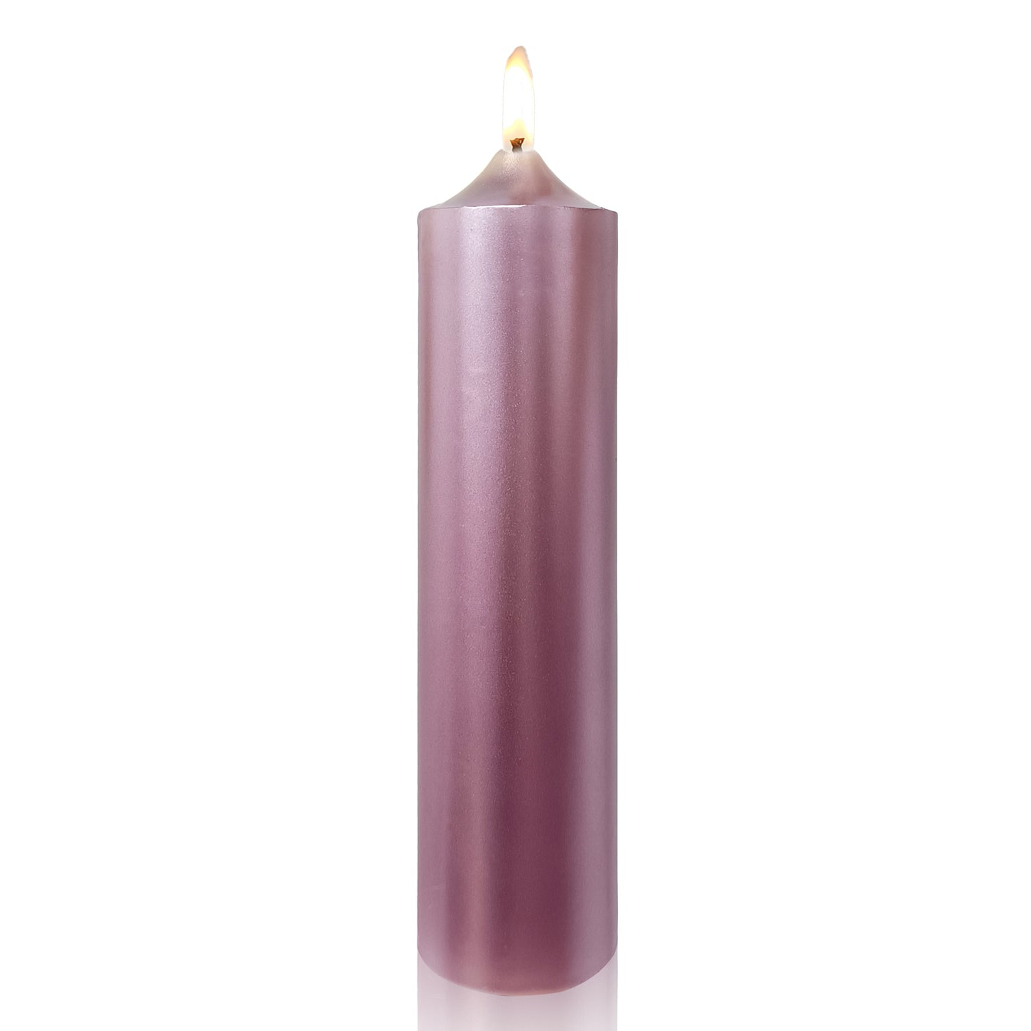 8 Inch Metallic Pink Pillar Candles 1pcs Pack