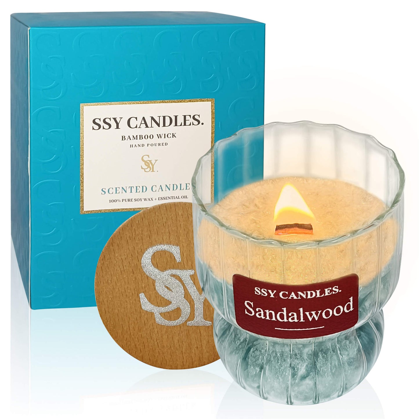 Vela SSY con aroma a sándalo, los mejores aromas de velas, velas aromáticas naturales, velas de Navidad, aromas