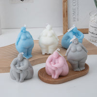 Unique Souvenir：Creative Sitting Position Body Shape Scented Candle Handmade Candle Blue Set