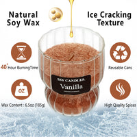 SSY Candle Vanilla Scented Candle Single Wick Soy Candles Classic 6.5oz Scented Votive Candles