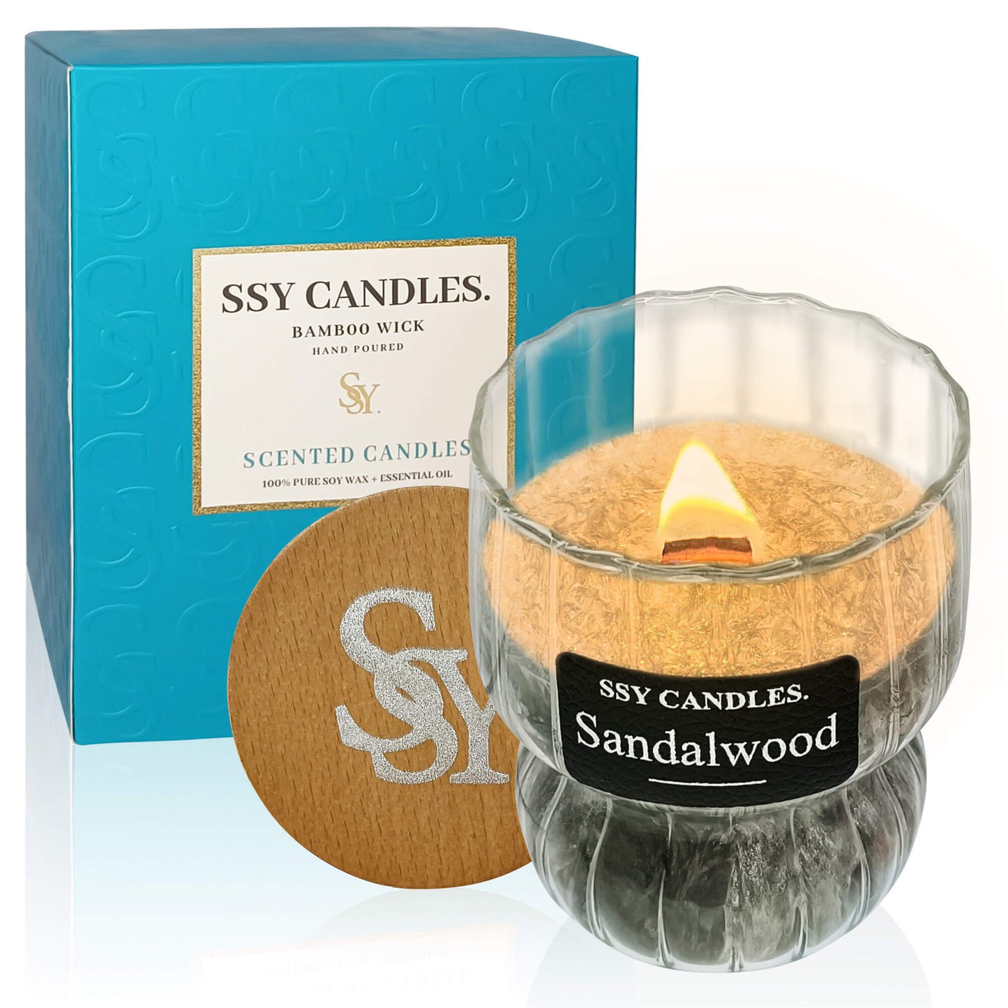 SSY Candle Sandalwood Scented Best Candle Scents Natural Scented Candles Christmas Candles Scents Gray