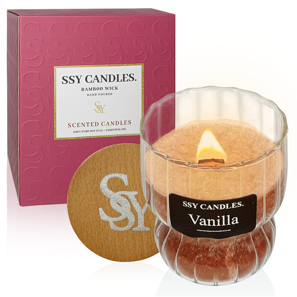 SSY Candle Vanilla Scented Candle Single Wick Soy Candles Classic 6.5oz Scented Votive Candles