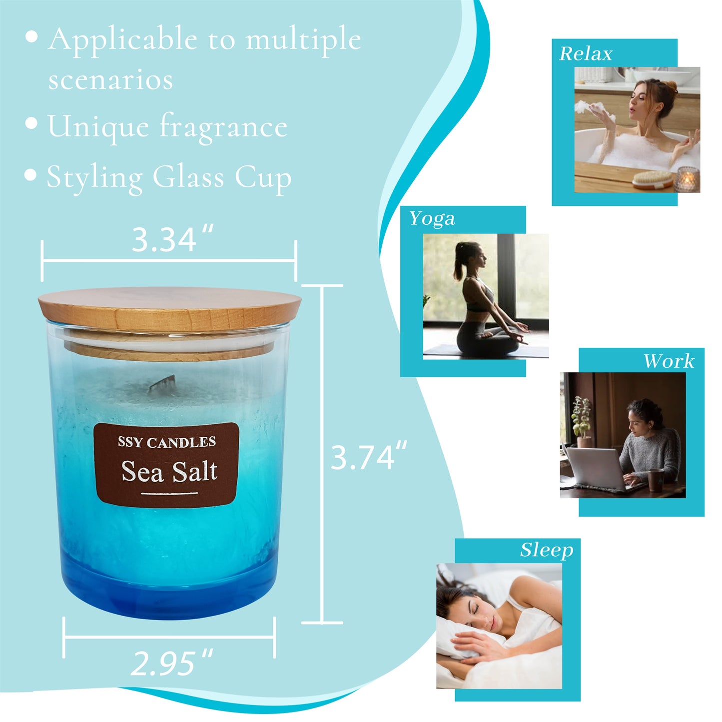 SSY Candles Sea Salt Scent Wooden Wick Bath & Body Works Scented Candles Visible Everywhere