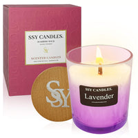 SSY Candles Best Scented Candle Lavender Jar Scented Candles Gift Set Candle Scent Name Ideas Gradient Purple