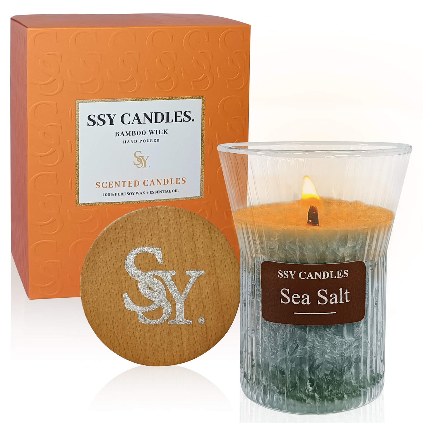 SSY Velas aromáticas Velas románticas Aromas Vela en tarro Velas populares Aromas Sal marina 