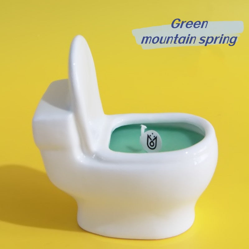 Must Fire！Creative Funny Mini Toilet Shape Scented Candle Green Mountain Spring