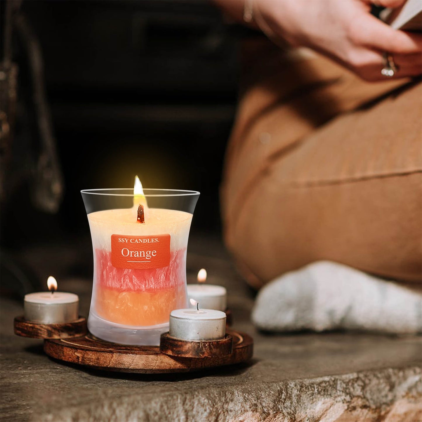 Velas aromáticas SSY, velas románticas, velas en tarro de tres capas, velas populares, aromas naranja 