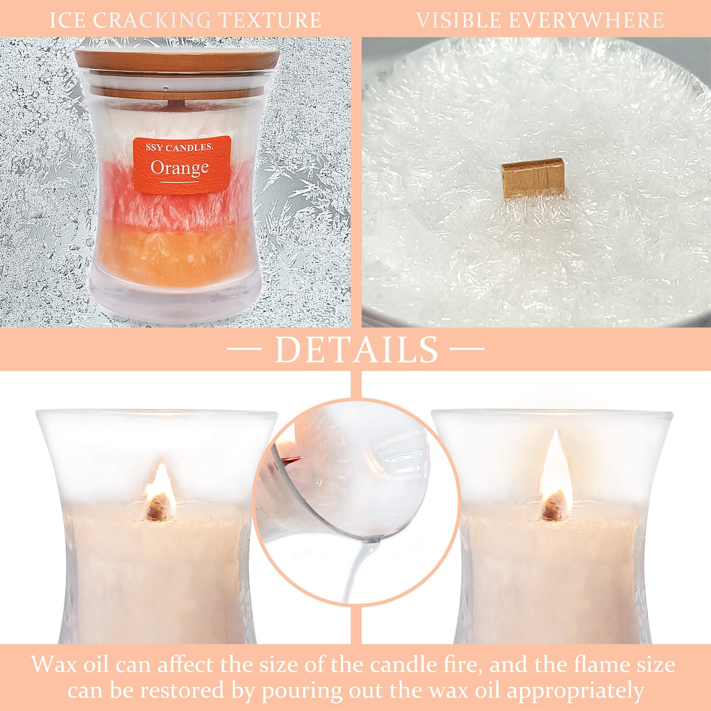 SSY Scented Candles Romantic Candle Scents Three Layers Jar Candle Popular Candle Scents Orange