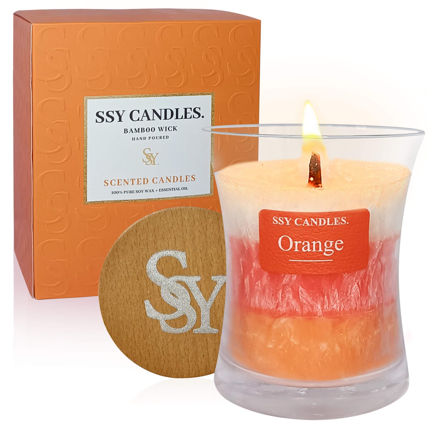 Velas aromáticas SSY, velas románticas, velas en tarro de tres capas, velas populares, aromas naranja 