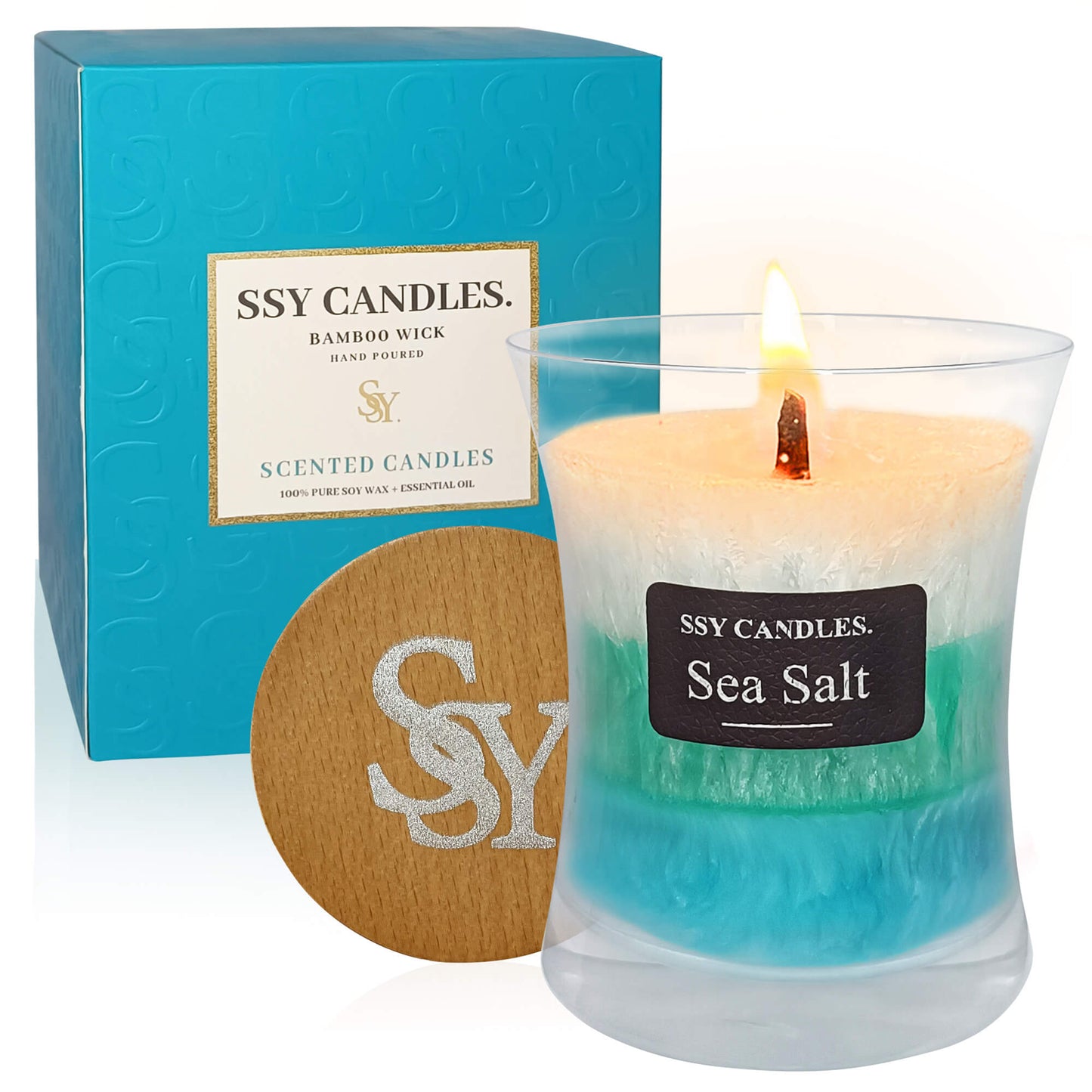 SSY Scented Candles Romantic Candle Scents Three Layers Jar Candle Popular Candle Scents Sea Salt