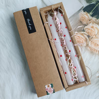 9.8 Inch Dot Pattern Taper Candles Set of 2