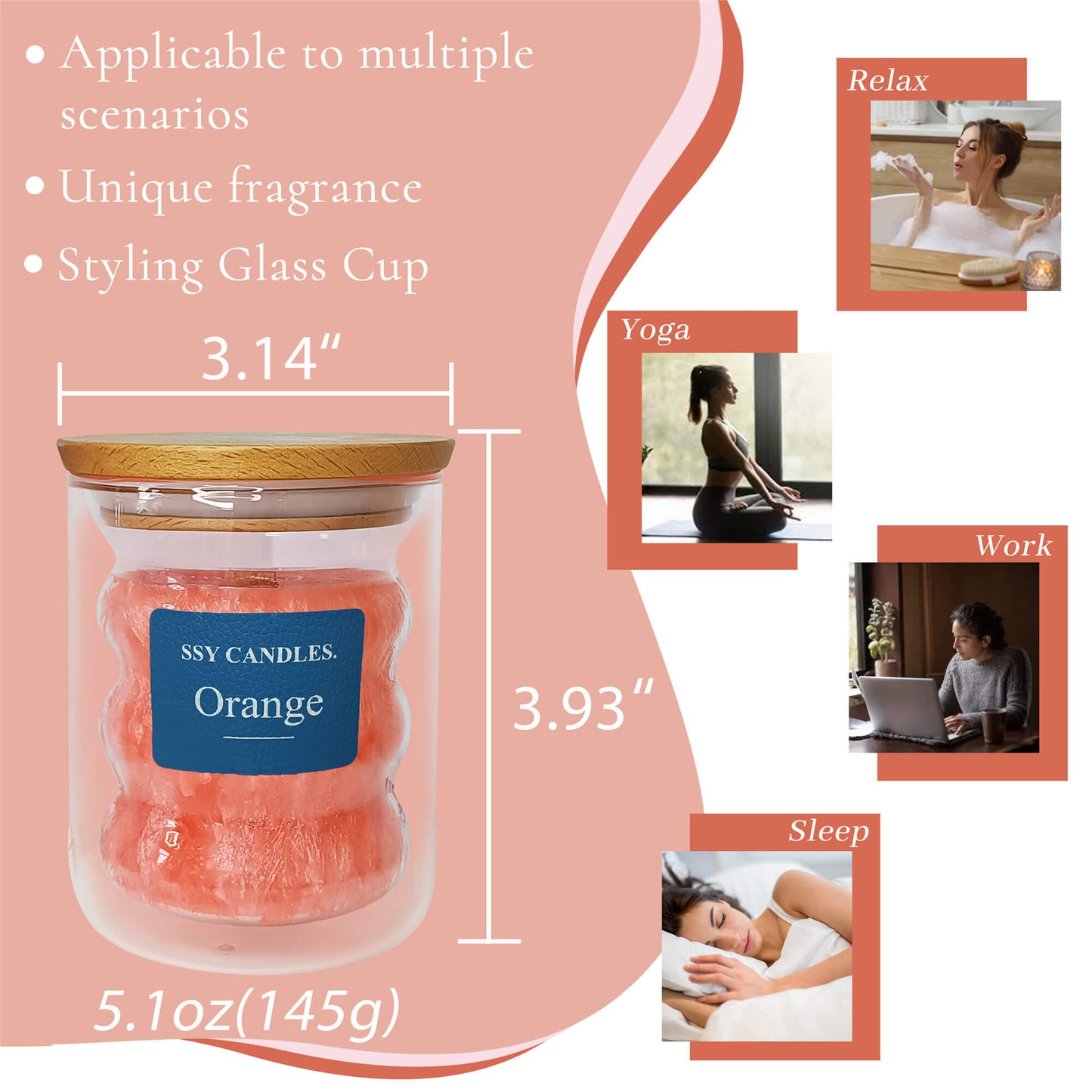 SSY Scented Candles Summer Scented Soy Wax Candle for Home Best Gift Scented Candle Orange