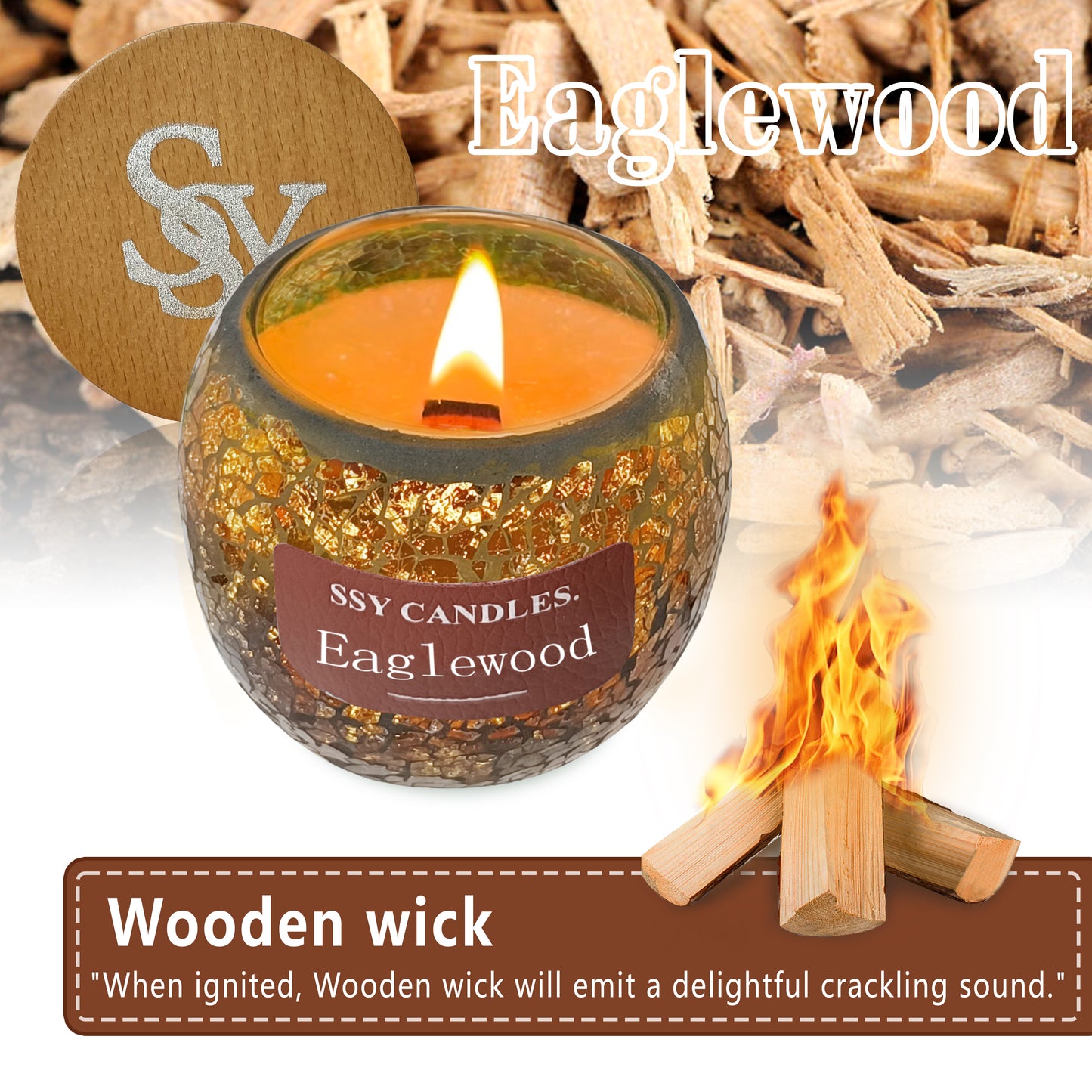 SSY Candle Eaglewood Scent Classic 3.5 oz Wood Scented Candles Best Candle Scents Bath and Body Works