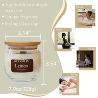 SSY Candle - Vela aromática de limón para baño y cuerpo, velas aromáticas clásicas de 7.9 oz para hombres