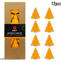 Beeswax Tea Light Candles with Christmas Tree Clear Cup