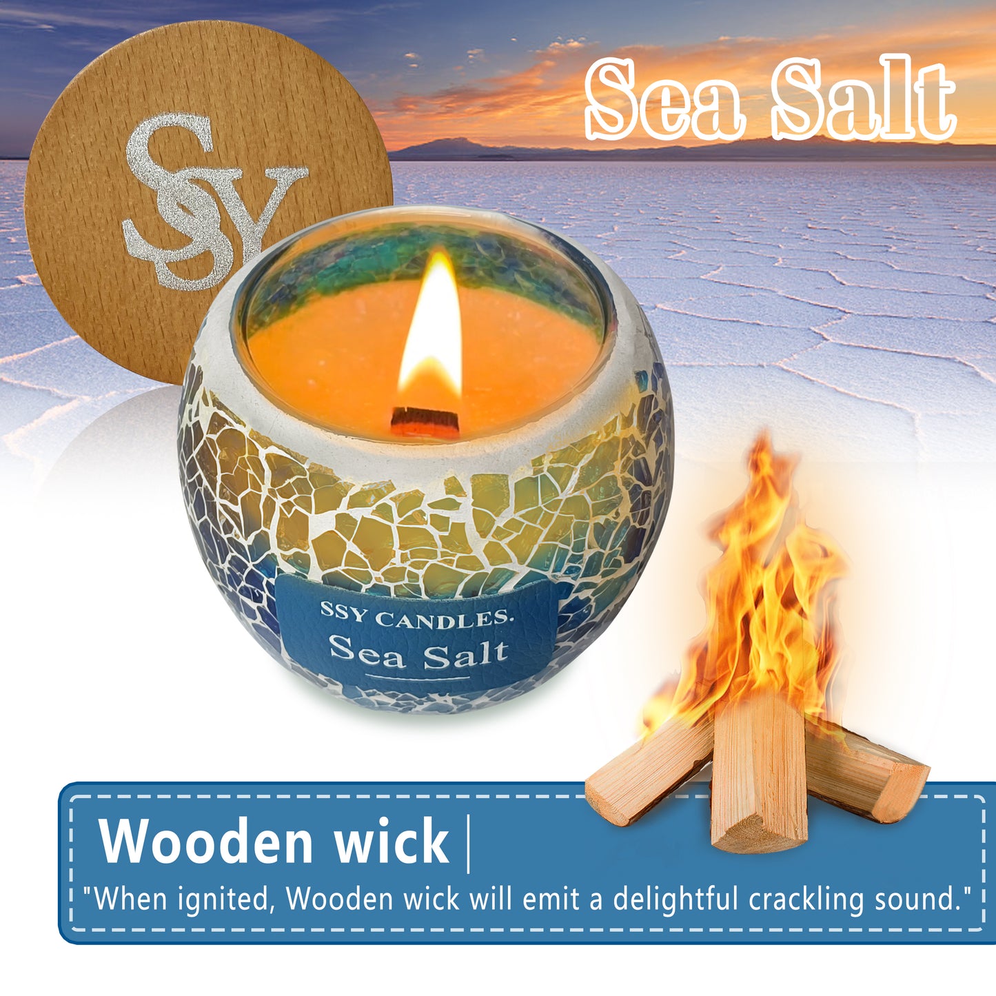 SSY Candle Gain scented candle Sea Salt Mainstays Scented Candles Classic 3.5 oz Men’s Scented Candles