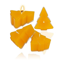 Beeswax Tea Light Candles with Christmas Tree Clear Cup