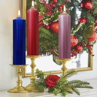 8 Inch Metallic Red Pillar Candles 1pcs Pack