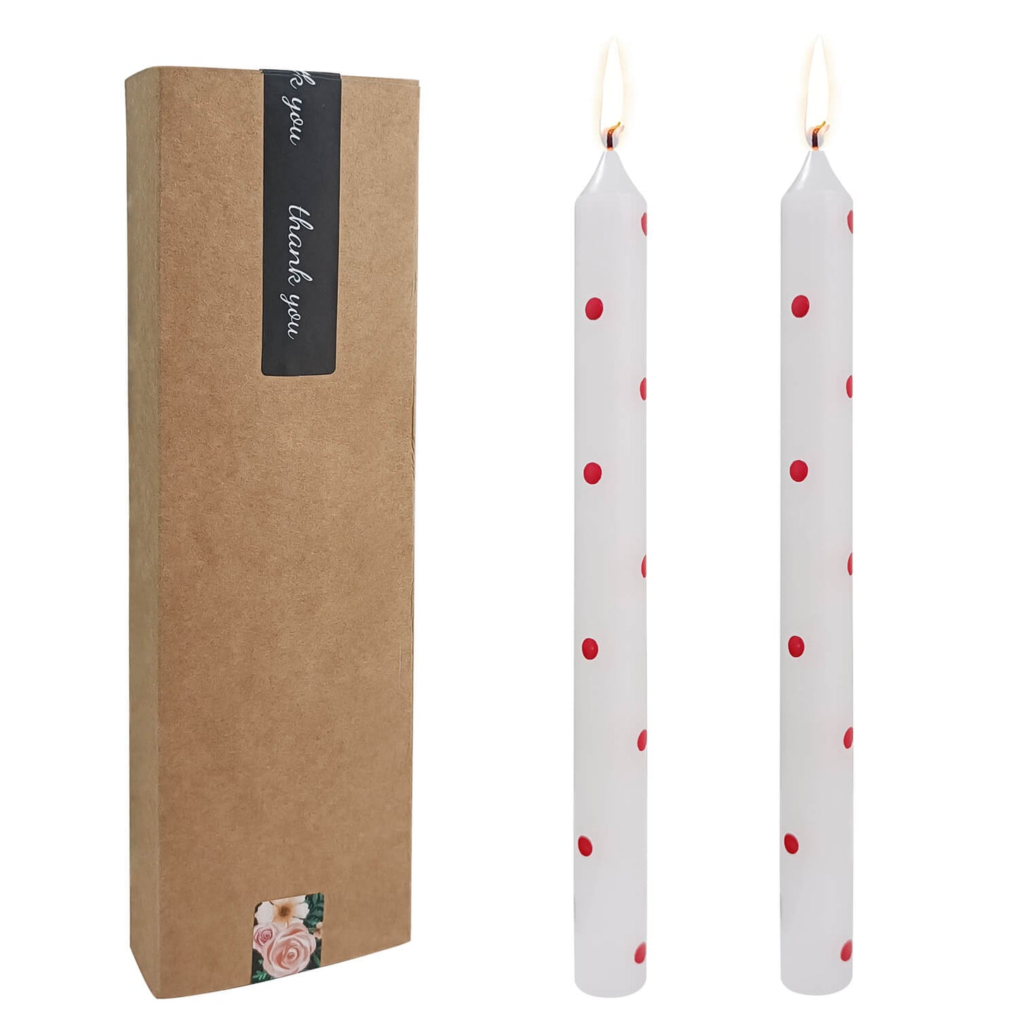 9.8 Inch Dot Pattern Taper Candles Set of 2