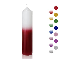 8 Inch Metallic White Red Pillar Candles 1pcs Pack