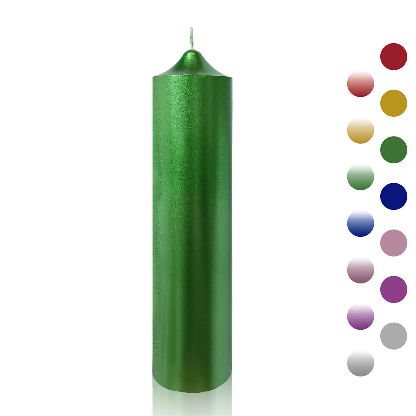 8 Inch Metallic Green Pillar Candles 1pcs Pack