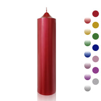 8 Inch Metallic Red Pillar Candles 1pcs Pack