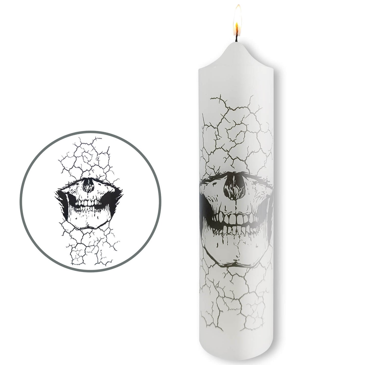 8 Inch Skull Teeth Pillar Candles 1pcs Pack