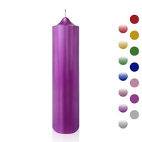 8 Inch Metallic Purple Pillar Candles 1pcs Pack