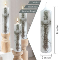 8 Inch Skull Sword Cross Pillar Candles 1pcs Pack