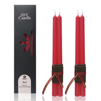 Set Of 4 Handcrafted Red 12-Inch Long Taper Candles