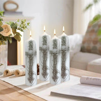 8 Inch Skull Sword Cross Pillar Candles 1pcs Pack