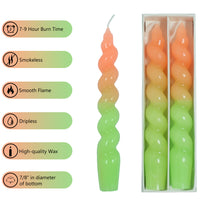 7.5 Inch Gradient Spiral Taper Candle Set of 2