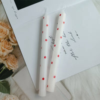 9.8 Inch Dot Pattern Taper Candles Set of 2