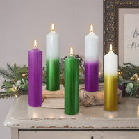 8 Inch Metallic Silver Pillar Candles 1pcs Pack