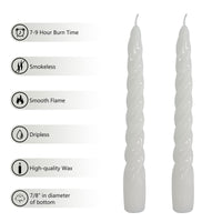 7.3 Inch Handmade Unscented Candle Sticks Taper Candles Pack of 2pcs