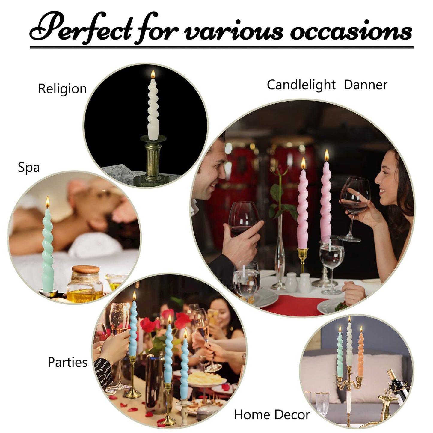 7.3 Inch Handmade Unscented Candle Sticks Taper Candles Pack of 2pcs